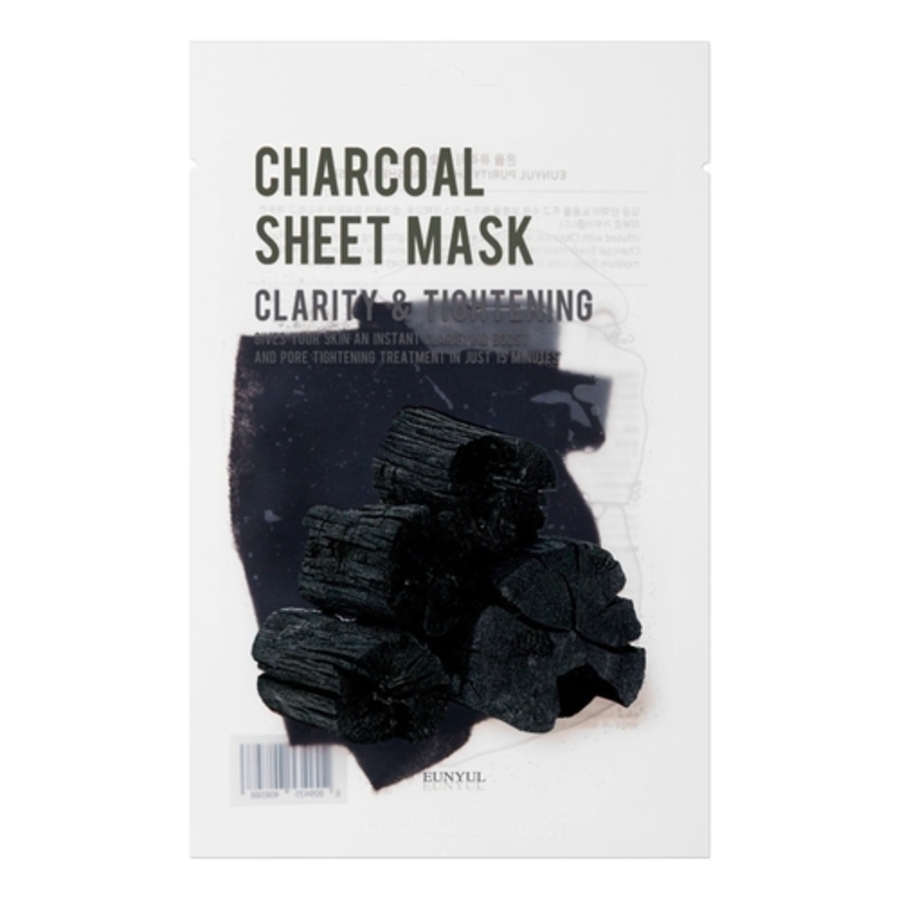 EUNYUL Purity Charcoal Sheet Mask, 22мл. Маска для лица тканевая с древесным углем