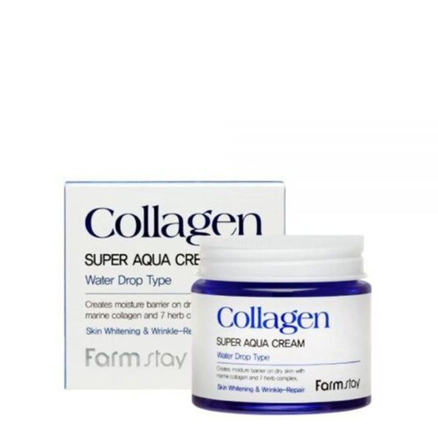 FARMSTAY Collagen Super Aqua Cream, 80мл. Крем для лица cуперувлажняющий с коллагеном
