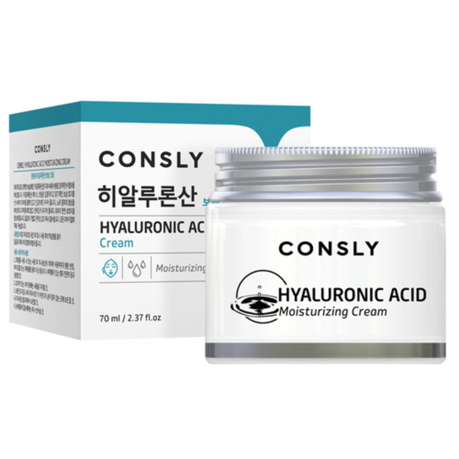 CONSLY Hyaluronic Acid Moisturizing Cream, 70мл. Крем для лица увлажняющий с гиалуроновой кислотой