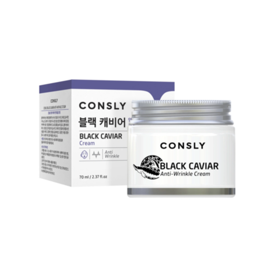 CONSLY Black Caviar Anti-Wrinkle Cream, 70мл. Крем для лица против морщин с экстрактом черной икры