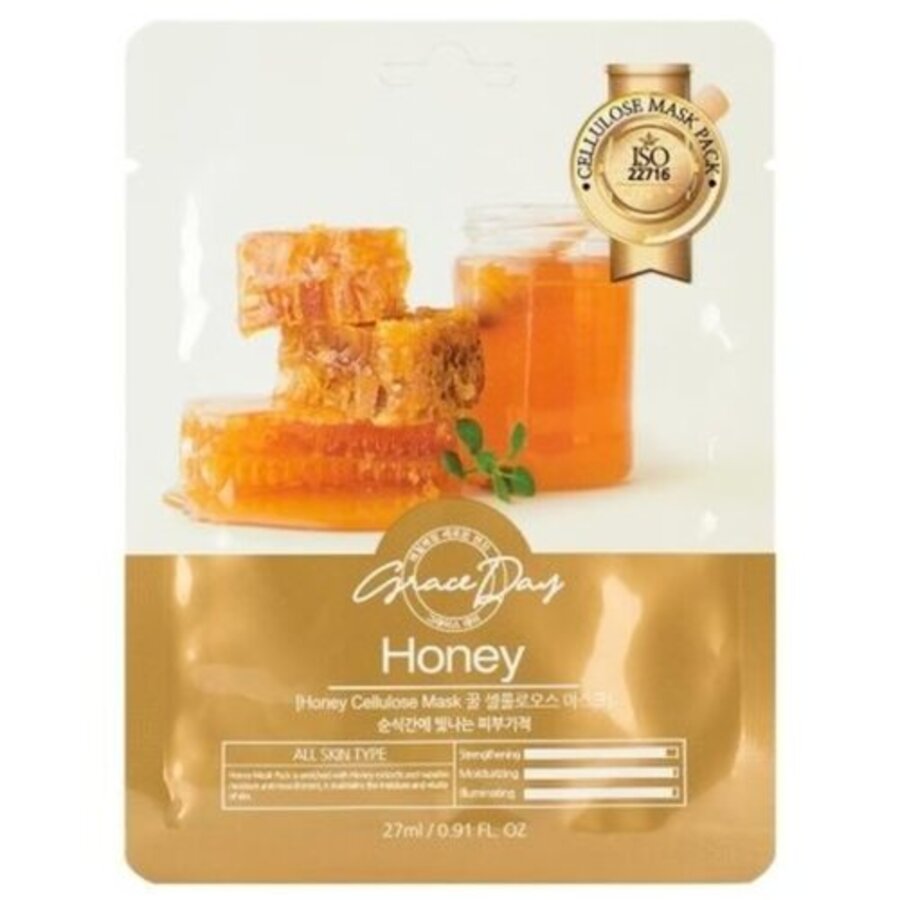 GRACE DAY Honey Cellulose Mask, 27мл. Grace Day Маска для лица тканевая с экстрактом меда