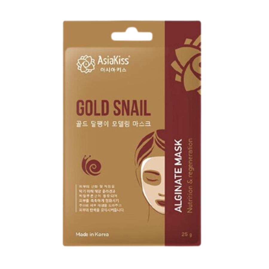 ASIAKISS Gold Snail Alginate Mask, 25гр. Маска для лица альгинатная с золотом и муцином улитки