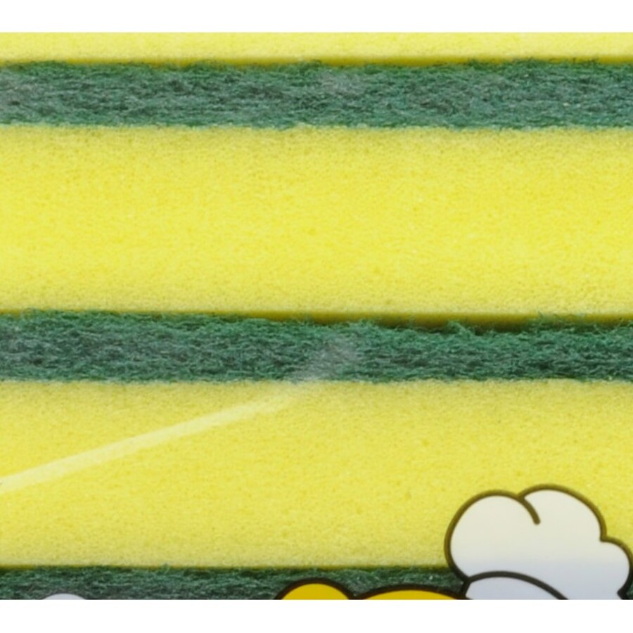 INSAN Sponge Scrubber, 10шт/уп. Insan Губка для мытья посуды двухслойная, верхний слой с абразивными волокнами