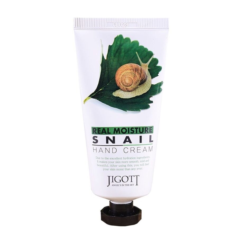 JIGOTT Jigott Real Moisture Snail Hand Cream, 100мл. Крем для рук питательный с муцином улитки