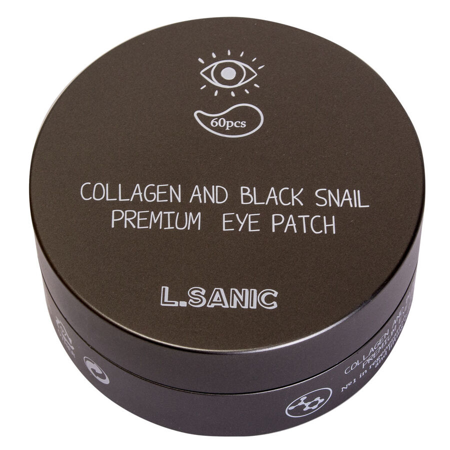 L'SANIC Collagen And Black Snail Premium Eye Patch, 60шт. Патчи для глаз гидрогелевые антивозрастные с коллагеном и муцином черной улитки