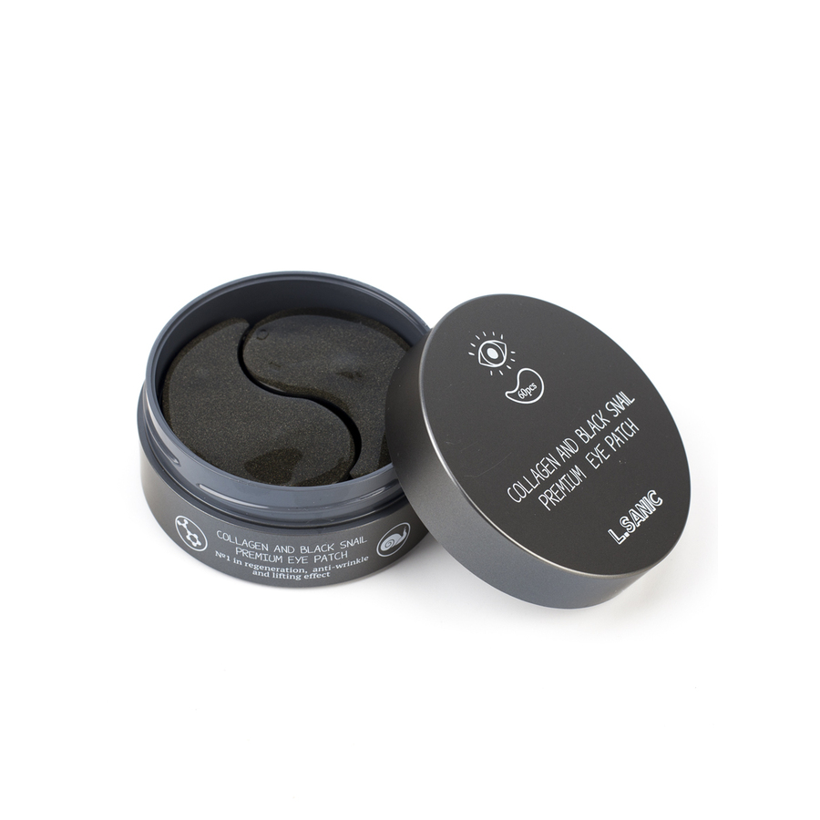 L'SANIC Collagen And Black Snail Premium Eye Patch, 60шт. Патчи для глаз гидрогелевые антивозрастные с коллагеном и муцином черной улитки