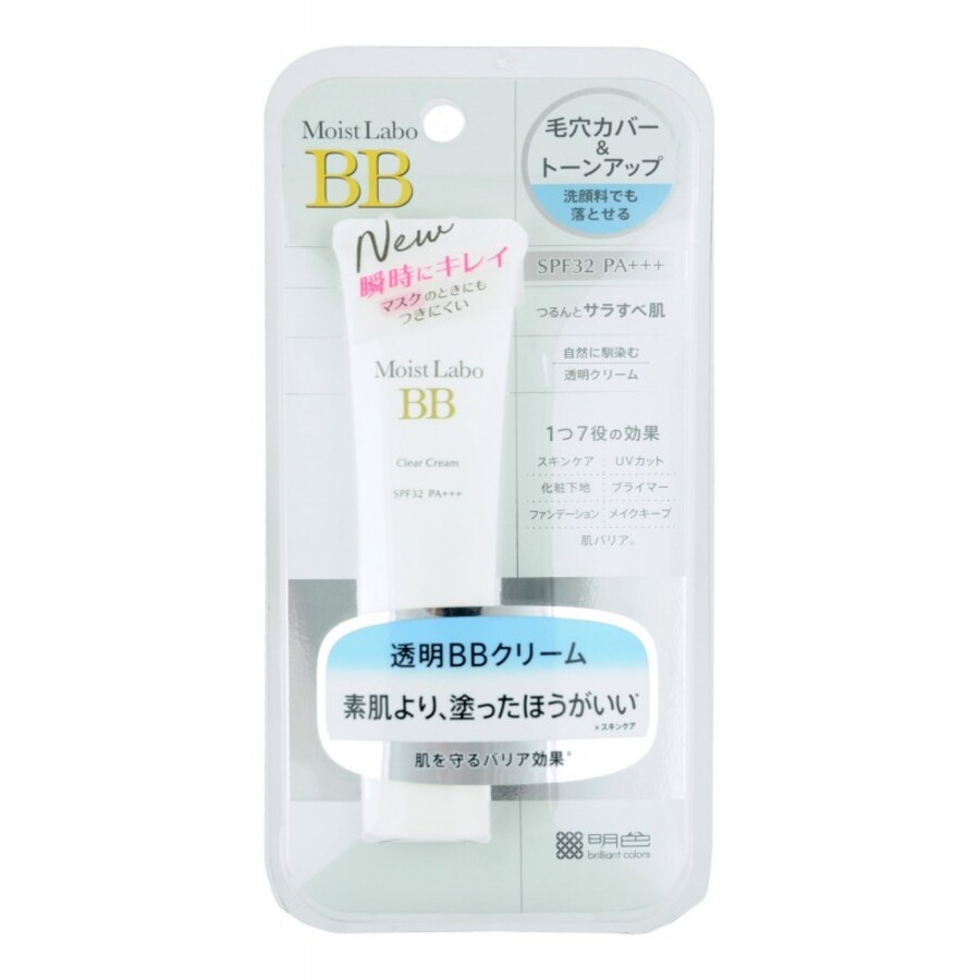 MEISHOKU Meishoku Moist-Labo BB Clear Cream, SPF 32/PA+++, 30гр. ББ - крем - основа под макияж без цвета с центеллой