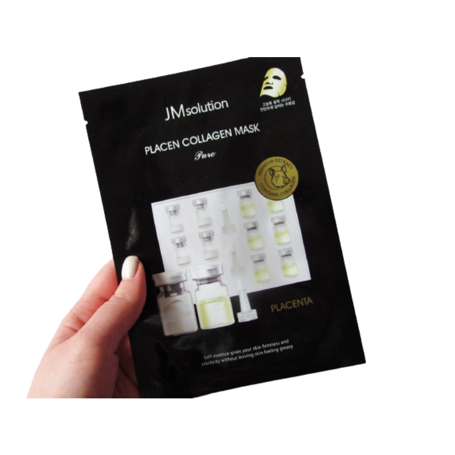 JM SOLUTION Placen Lanolin Mask Pure, 35мл. Маска для лица тканевая плацентарная с ланолином