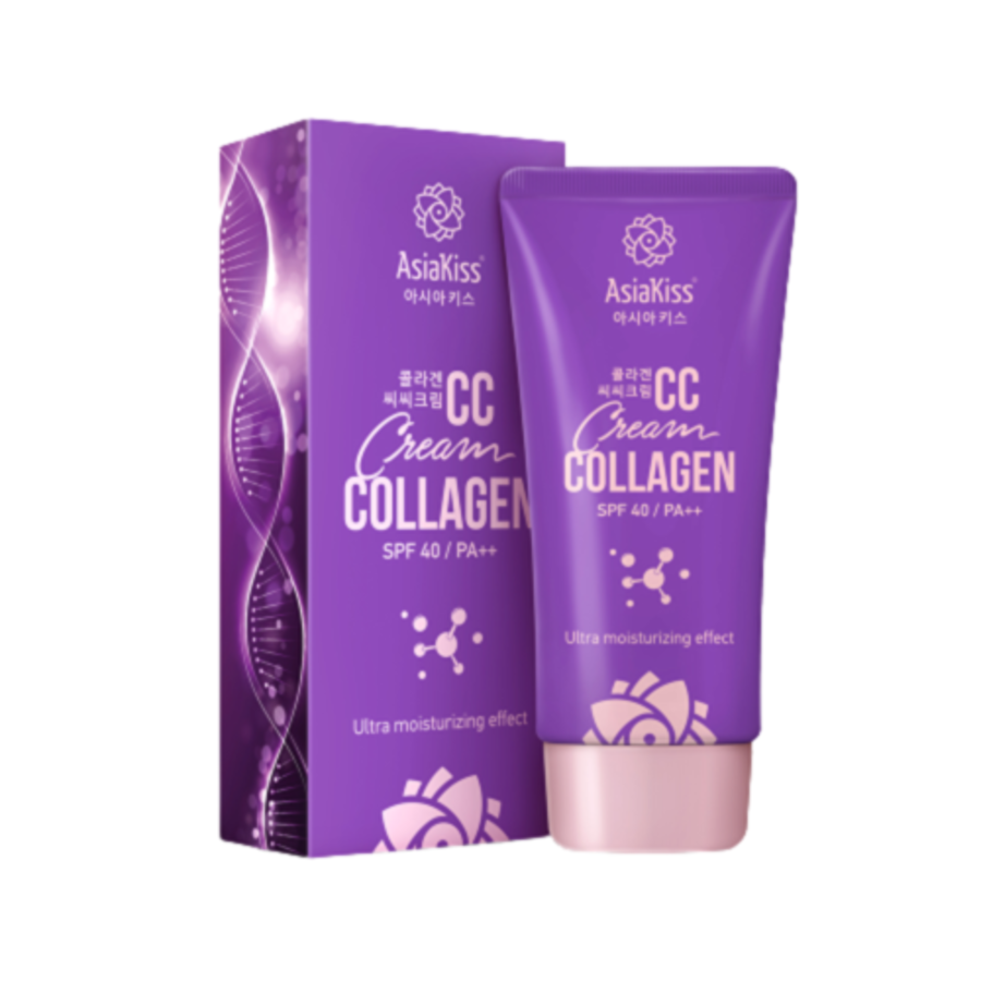 ASIAKISS Collagen CC Cream, SPF 40 PA++ 60 мл. CC - крем для лица увлажняющий с коллагеном