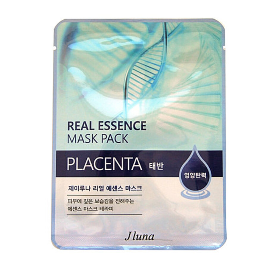 JUNO Real Essence Mask Pack Placenta, 25мл. Маска для лица тканевая с плацентой
