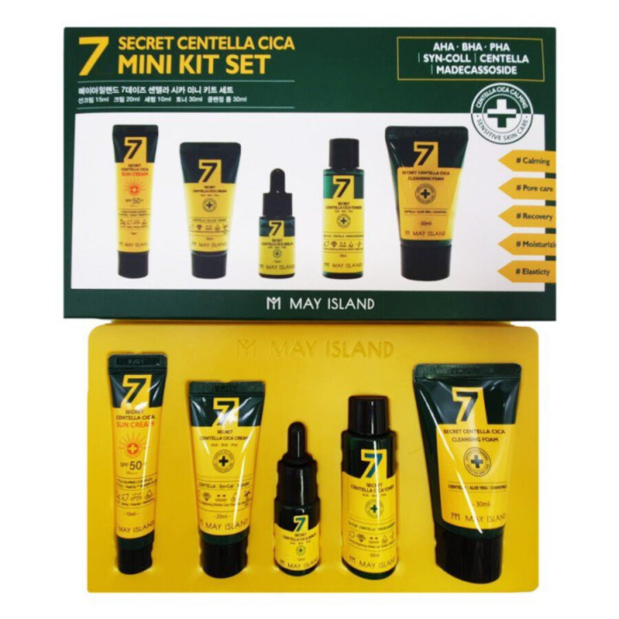 MAY ISLAND Secret Centella Mini Kit Set Набор миниатюр для ухода за проблемной кожей лица с центеллой и кислотами