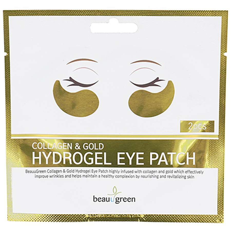 BEAUUGREEN BeauuGreen Collagen Gold Hydrogel Eye Patch, 4гр*2шт. Патчи для глаз гидрогелевые с золотом и коллагеном