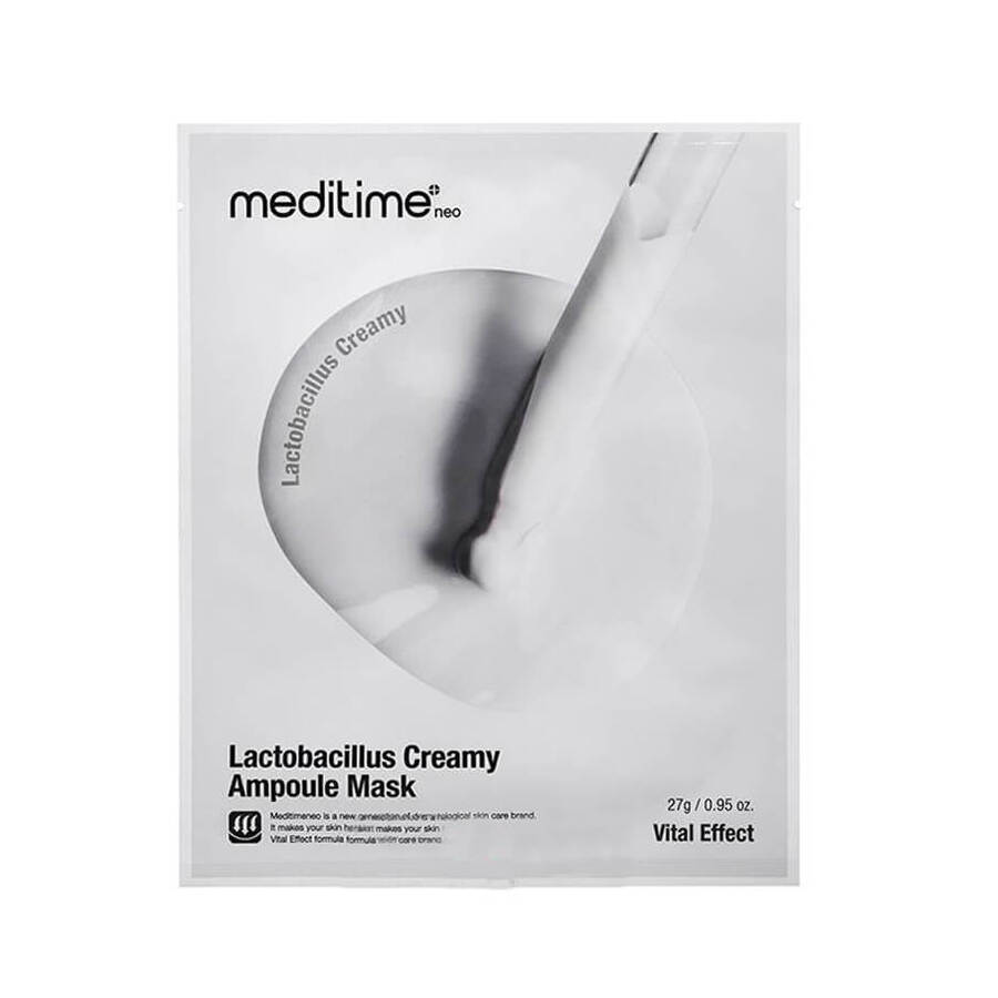 MEDITIME Meditime Lactobacillus Creamy Ampoule Mask, 27гр. Маска для лица тканевая восстанавливающая с лактобактериями
