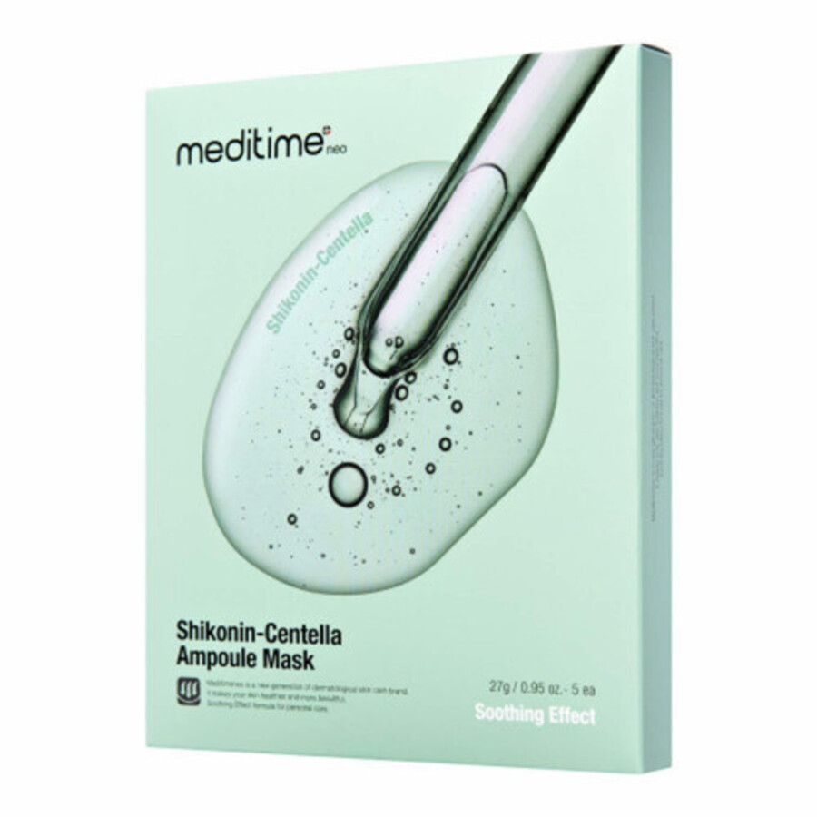 MEDITIME Meditime Shikonin-Centella Ampoule Mask, 27гр. Маска для лица тканевая успокаивающая с центеллой