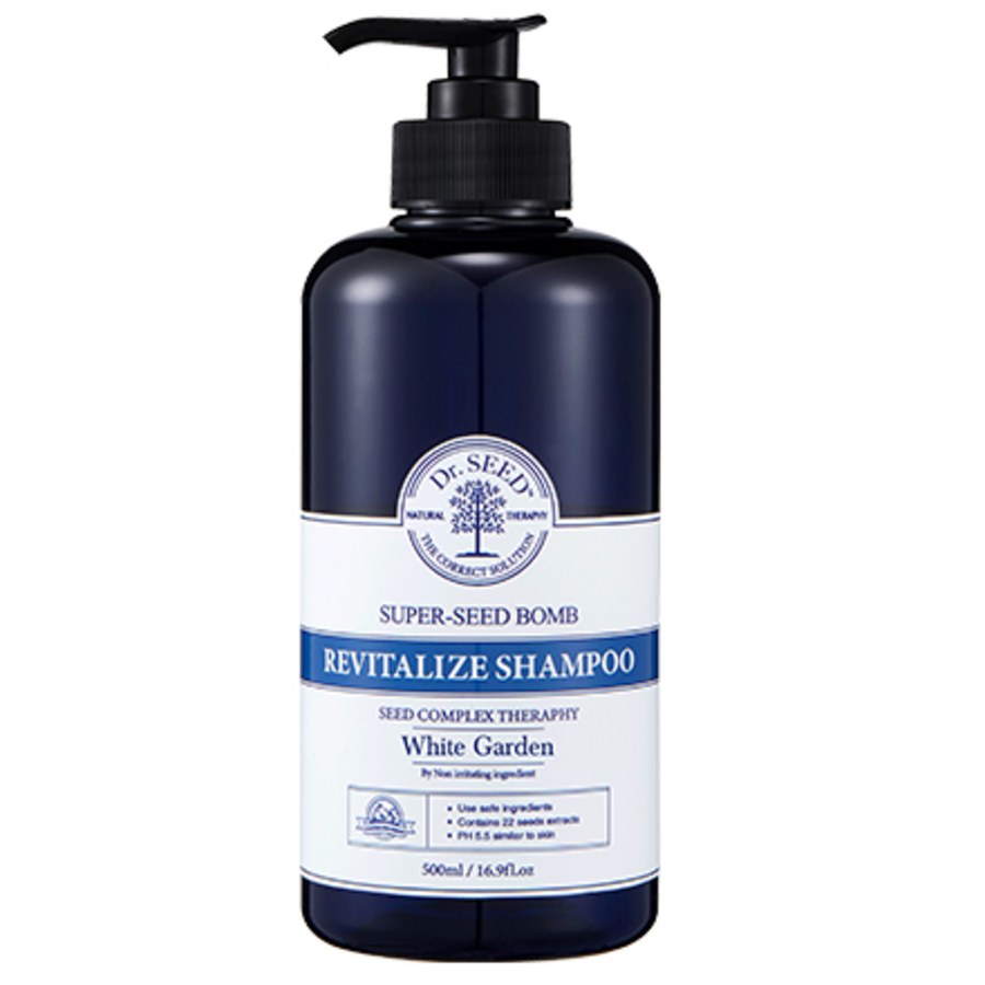 Dr.SEED Dr. SEED Super Seed Bomb Revitalize Shampoo Fresh Green pH 5.5–6, 500мл. Шампунь для волос бессульфатный восстанавливающий со свежим ароматом