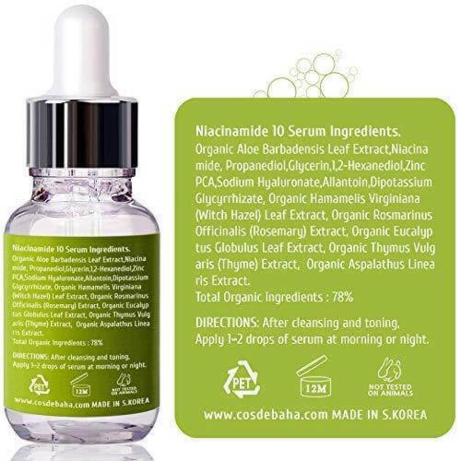 COS DE BAHA Cos De BAHA Niacinamide 10 Serum (N), 30мл. Cos De BAHA Сыворотка для жирной кожи противовоспалительная с ниацинамидом 10%