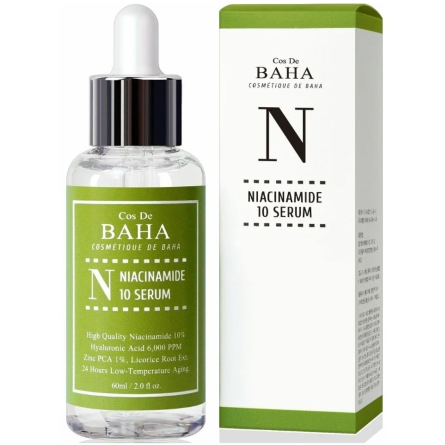COS DE BAHA Niacinamide 10 Serum (N), 60мл. Cos De BAHA Сыворотка для жирной кожи противовоспалительная с ниацинамидом 10%