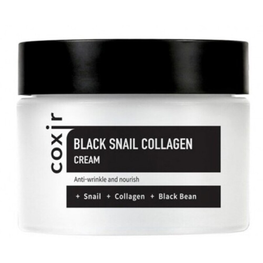 COXIR Coxir Black Snail Collagen Cream, 50мл. Крем для лица против морщин с коллагеном и муцином черной улитки