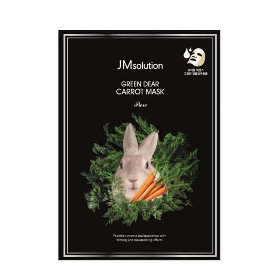 JM SOLUTION Green Dear Rabbit Carrot Mask Pure, 30мл. JMsolution Маска для лица тканевая успокаивающая с экстрактом моркови