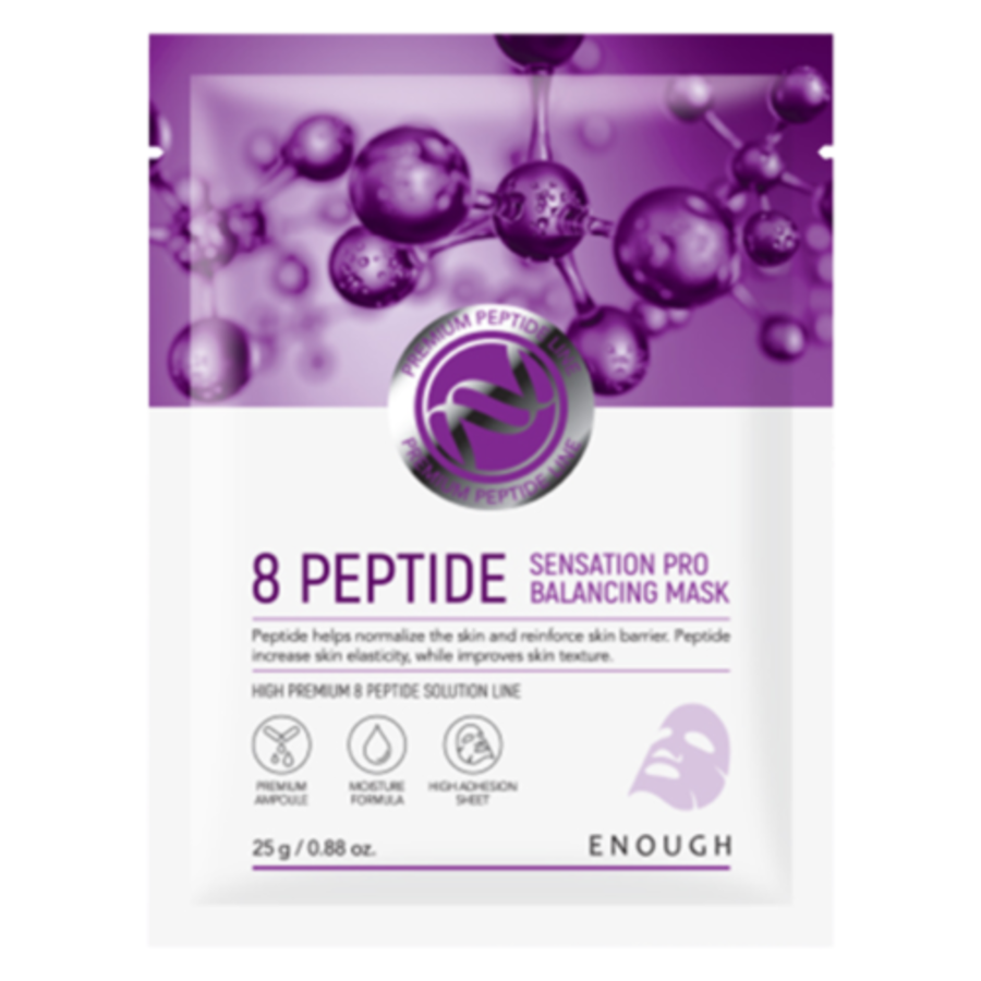 ENOUGH Enough Premium 8 Peptide Senastion Pro Balancing Mask, 25мл. Маска для лица тканевая с пептидным комплексом