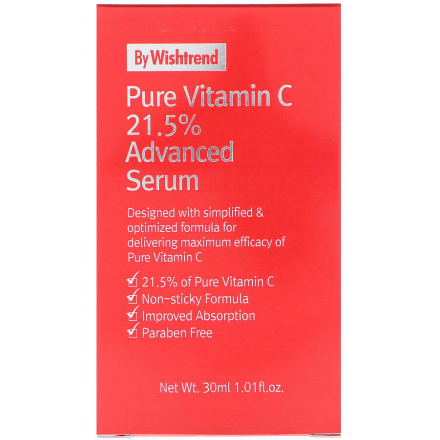 BY WISHTREND By Wishtrend Pure Vitamin C 21,5 % Advanced Serum, 30мл. By Wishtrend Сыворотка для лица концентрированная на основе облепиховой воды с витамином C