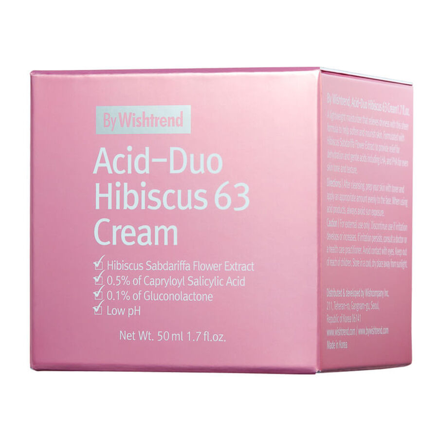 BY WISHTREND By Wishtrend Acid-Duo Hibiscus 63 Cream, 50мл. By Wishtrend Крем для лица с гибискусом и мягкими кислотами