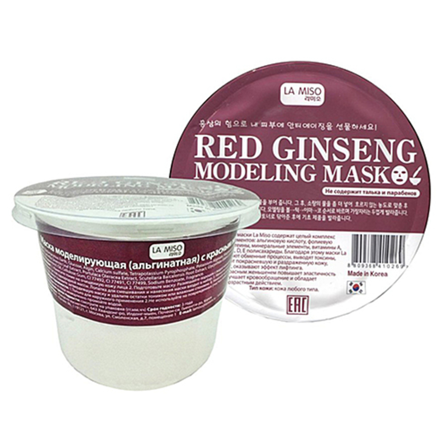 LA MISO Red Ginseng Modeling Mask, 28гр. Маска для лица альгинатная с красным женьшенем