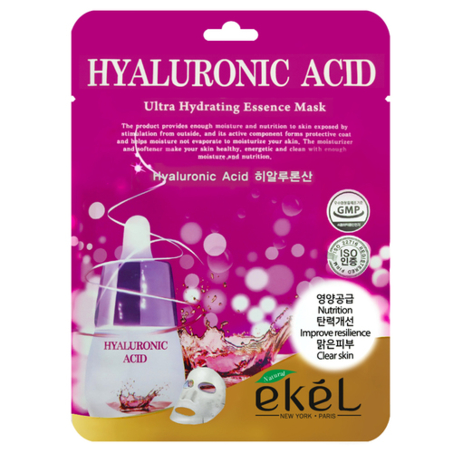EKEL Ekel Essence Mask Hyaluronic Acid, 25гр. Маска для лица тканевая с гиалуроновой кислотой и пробиотиками