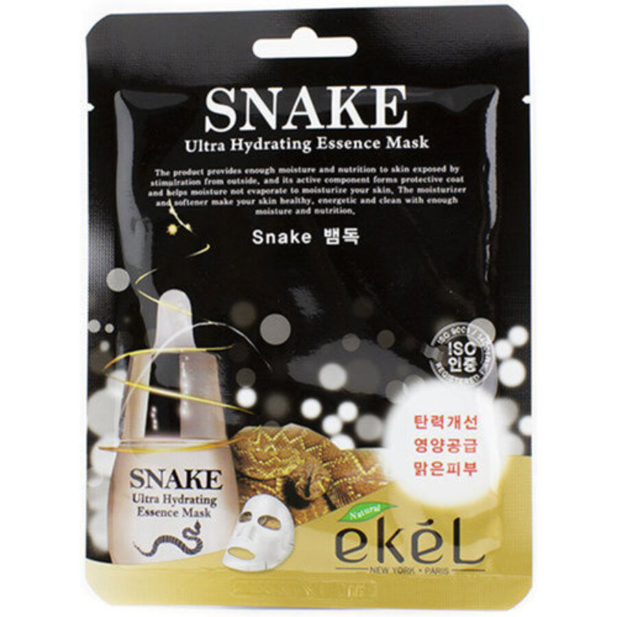 EKEL Ekel Essence Mask Snake, 25гр. Маска для лица тканевая омолаживающая с пептидом змеиного яда