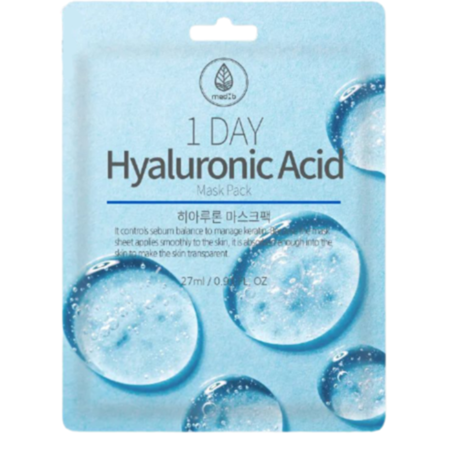 MED B 1 Day Hyaluronic Acid Mask Pack, 27мл. Маска для лица тканевая с гиалуроновой кислотой