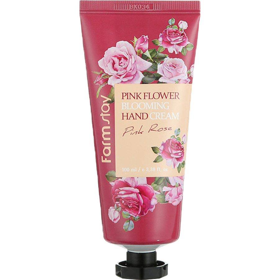 FARMSTAY Pink Flower Blooming Hand Cream Pink Rose, 100мл. FarmStay Крем для рук с экстрактом лепестков розы