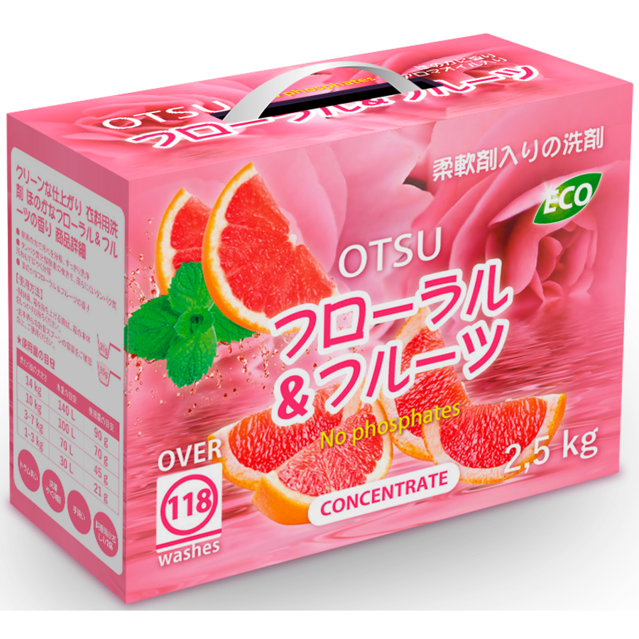 OTSU Otsu, 2,5кг. ЭКО - порошок стиральный концентрированный с ароматом цитрусовой свежести