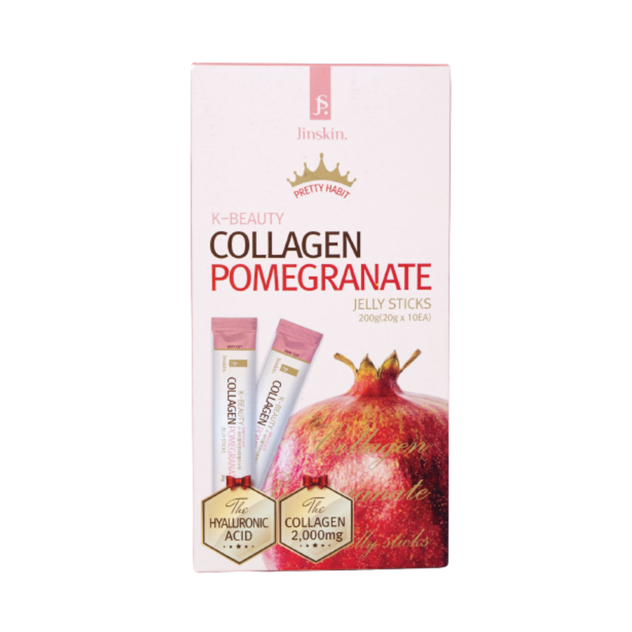 JINSKIN Jinskin K-Beauty Collagen Pomegranate Jelly Sticks, 20гр.*10 шт. Желе коллагеновое в стиках с гранатом