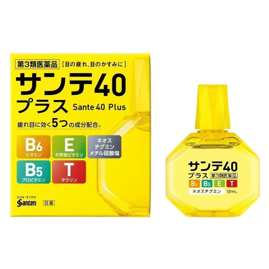 SANTEN Sante 40 Plus, 12мл. Sante Капли для глаз японские мягкие, индекс свежести 3