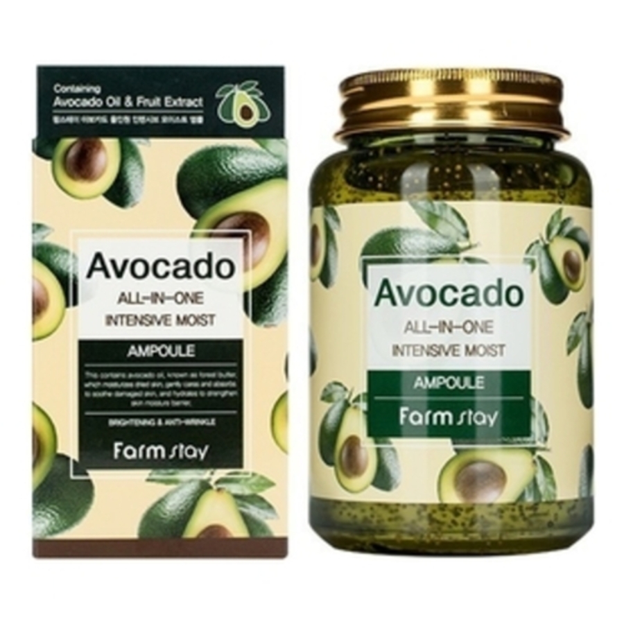 FARMSTAY FarmStay Avocado All In One Moist Ampoule, 250мл. Сыворотка для лица ампульная с авокадо