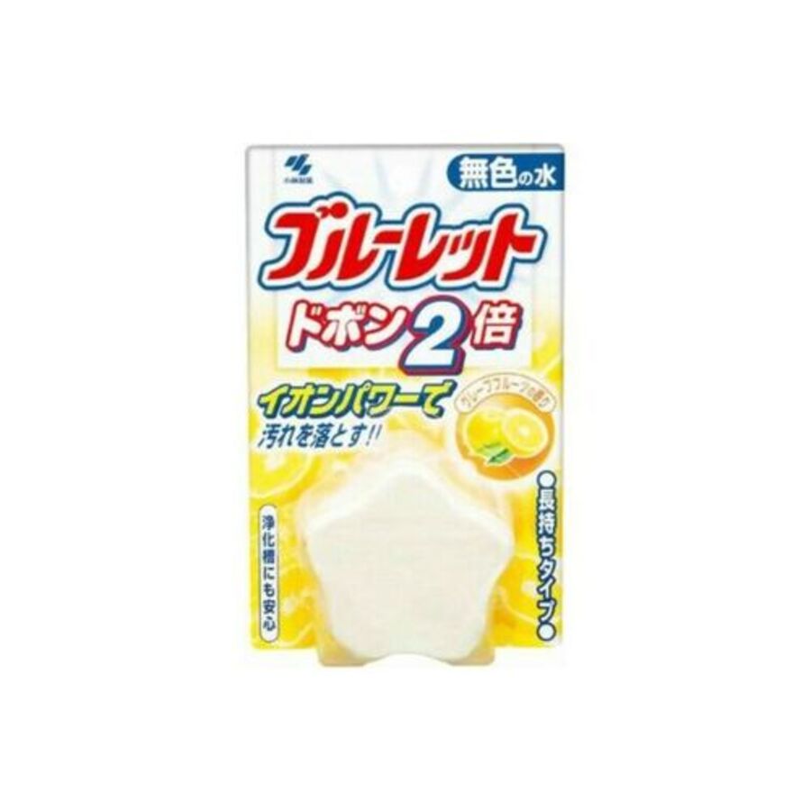 KOBAYASHI Таблетка для бачка унитаза двойная очищающая и дезодорирующая с ароматом грейпфрута, 120гр.