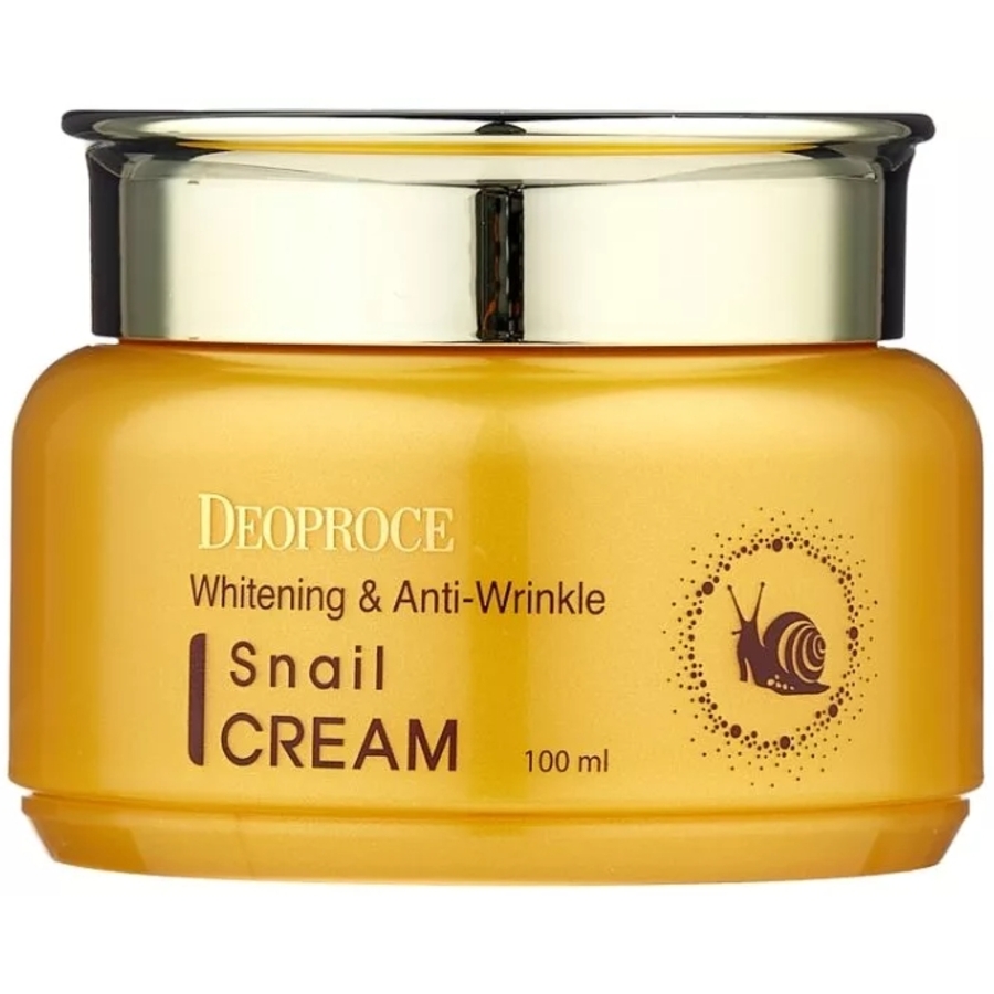 DEOPROCE Deoproce Whitening and Anti-Wrinkle Snail Cream, 100мл. Крем для лица отбеливающий антивозрастной с муцином улитки