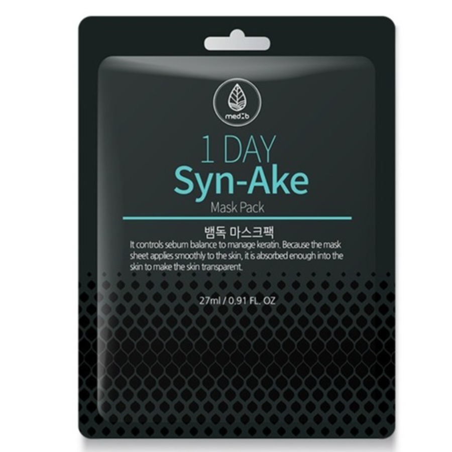 MED B Med B 1 Day Syn-Ake Mask Pack, 27мл. Маска для лица тканевая антивозрастная с пептидом змеиного яда