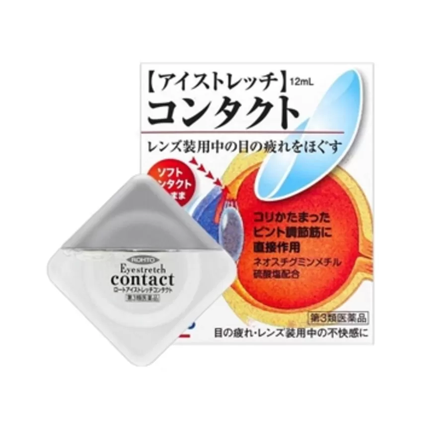 ROHTO Rohto EyeStretch Contact, 12мл. Rohto Капли для глаз японские при ношении контактных линз, индекс свежести 3