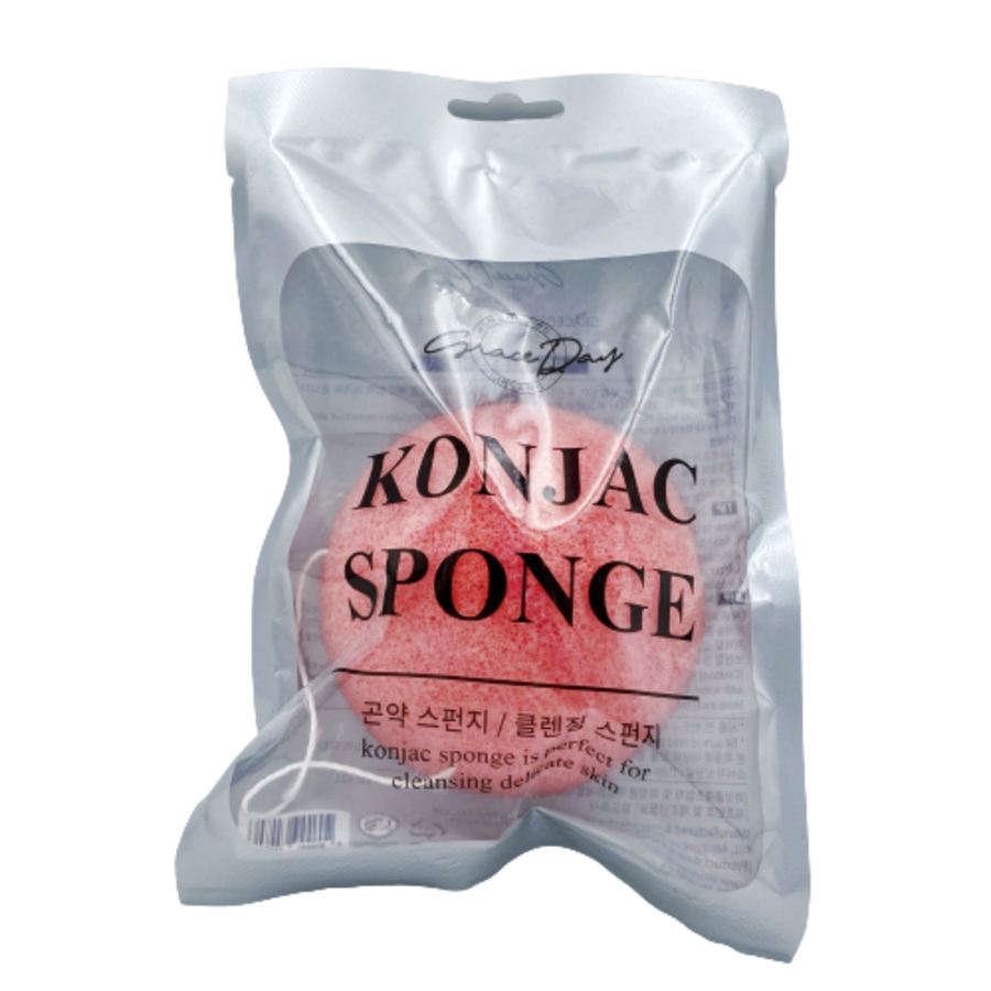 GRACE DAY Grace Day Konjac Sponge, 1шт. Спонж конняку для умывания, розовый