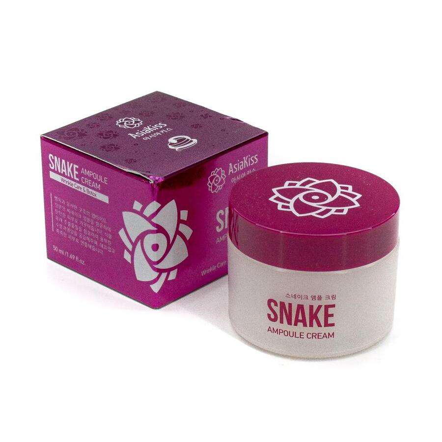 ASIAKISS Snake Ampoule Cream, 50мл. Крем для лица ампульный со змеиным ядом