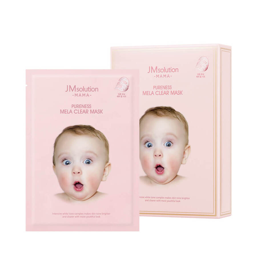 JM SOLUTION JMsolution Mama Pureness Mela Clear Mask, 30мл. Маска для лица тканевая выравнивающая тон кожи для будущих мам