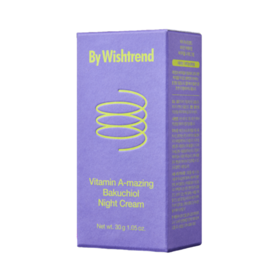 BY WISHTREND Vitamin A-Mazing Bakuchiol Night Cream, 30гр. By Wishtrend Крем для лица ночной с ретинолом и бакучиолом