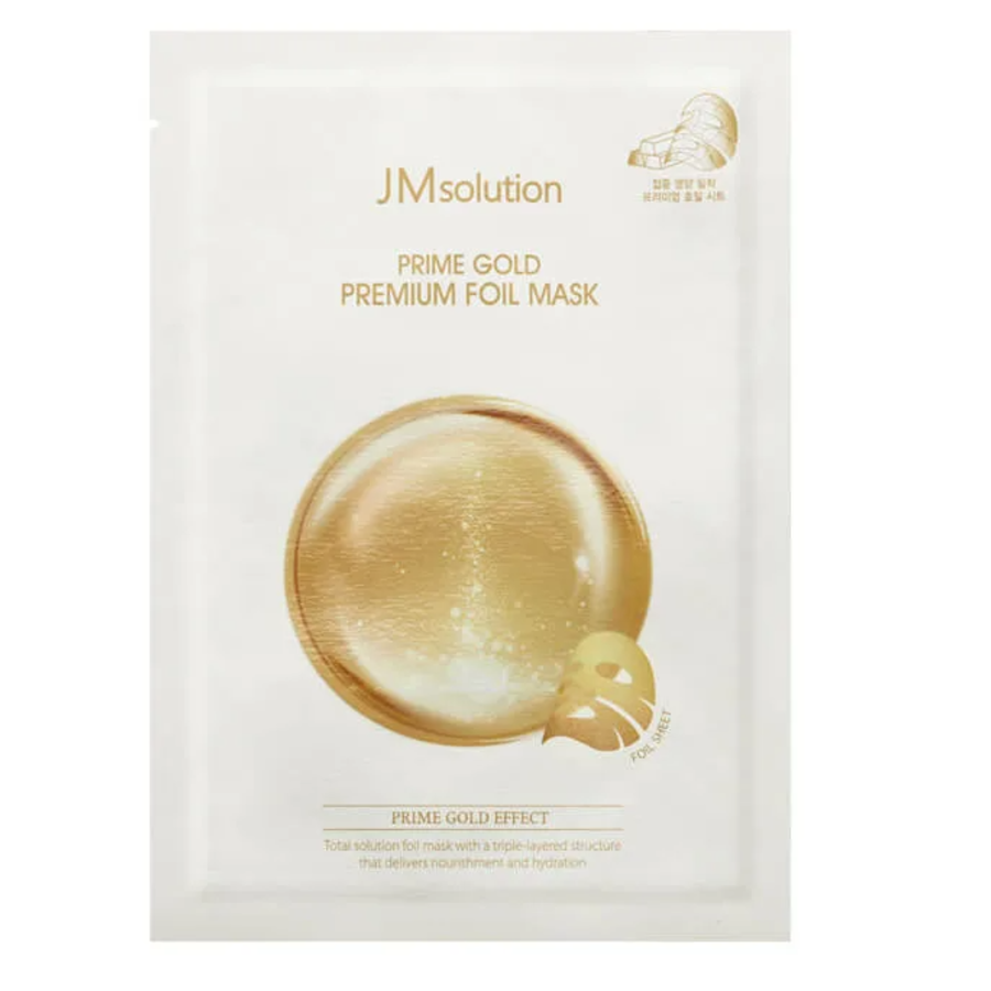 JM SOLUTION Prime Gold Premium Foil Mask, 35мл. JMsolution Маска для лица тканевая трёхслойная с коллоидным золотом