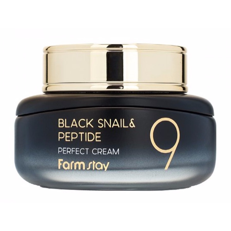 FARMSTAY Black Snail & Peptide 9 Perfect Cream, 55мл. FarmStay Крем для лица антивозрастной с муцином черной улитки и пептидами