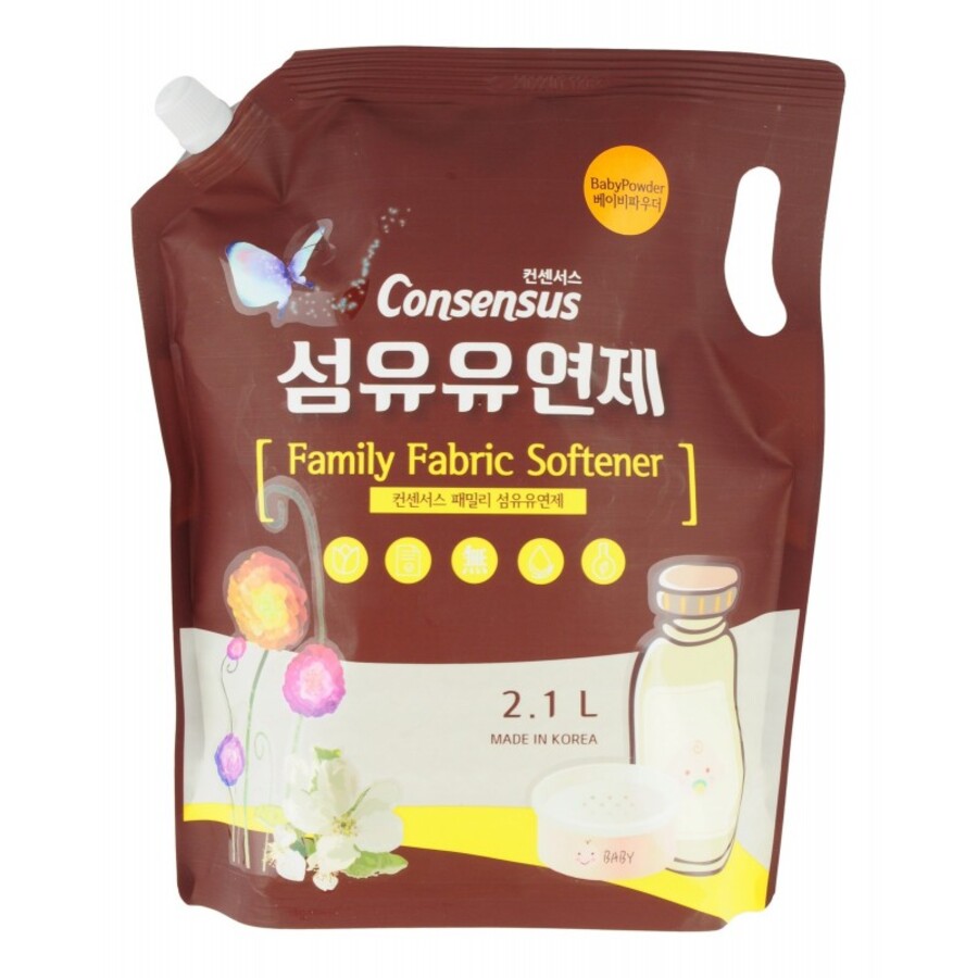 Consensus Consensus Fabric Softener, сменная упаковка, 2,1л. Кондиционер для белья с ароматом детской присыпки