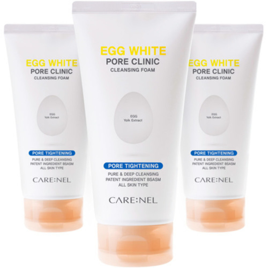 CARE:NEL Care:Nel Egg White Pore Clinic Cleansing Foam, 150мл. Пенка для умывания с яичным желтком