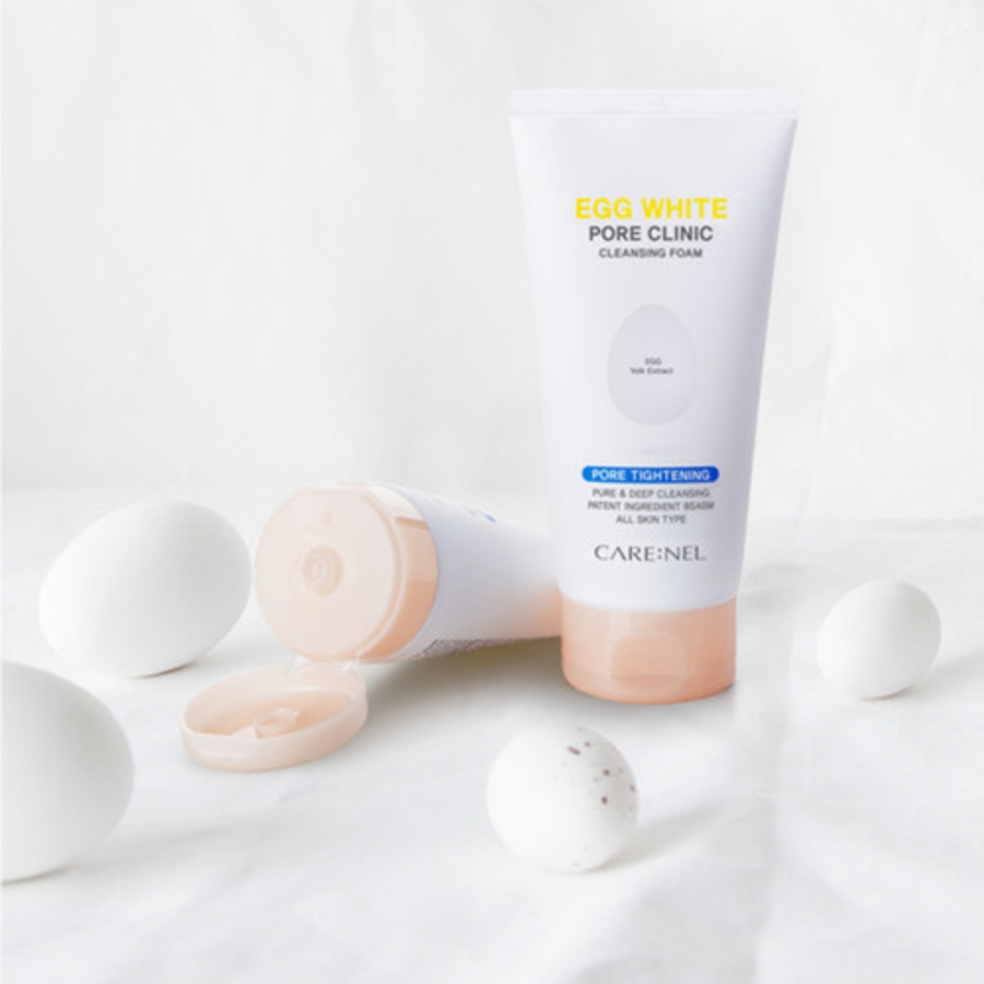 CARE:NEL Care:Nel Egg White Pore Clinic Cleansing Foam, 150мл. Пенка для умывания с яичным желтком