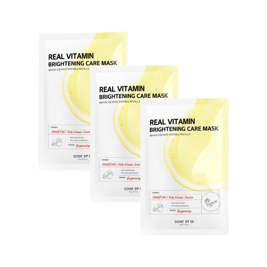 SOME BY MI Some By Mi Real Vitamin Brightening Care Mask, 20мл. Маска для сияния кожи лица тканевая с Витаминами С и Е