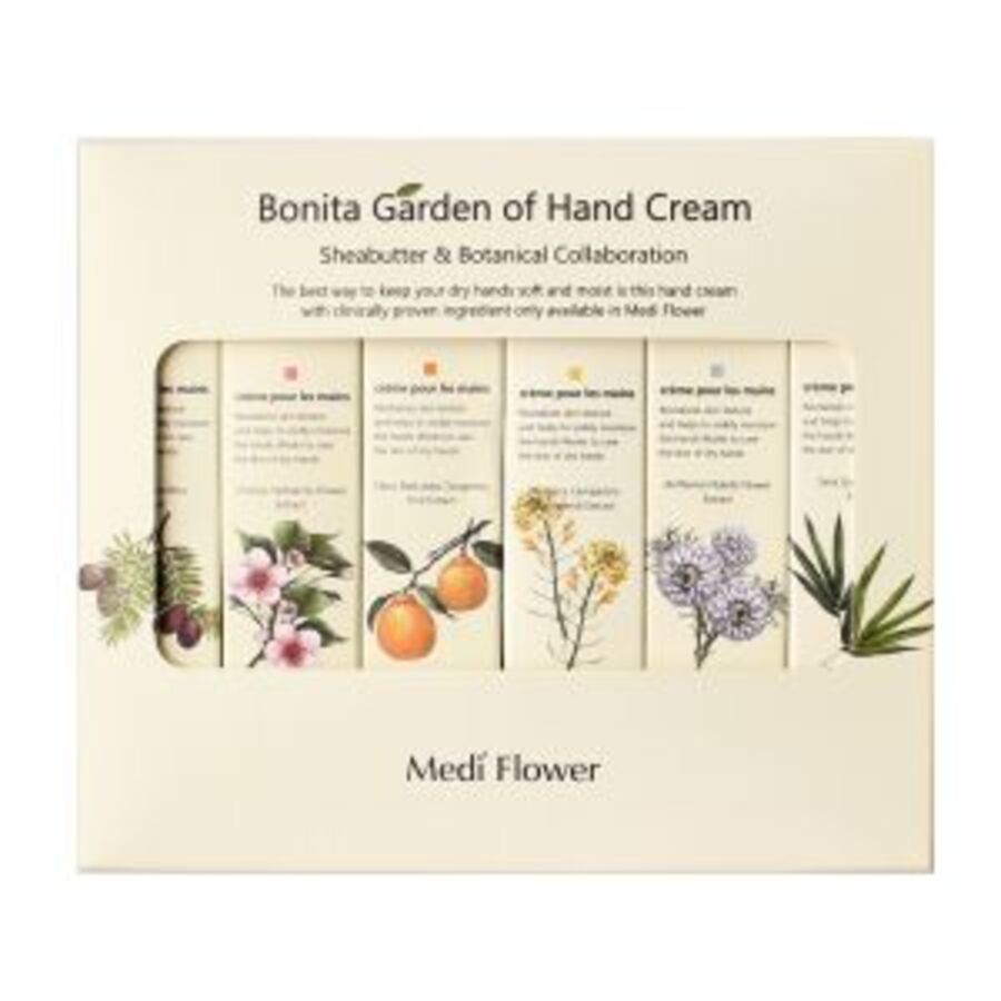 MEDI FLOWER MediFlower Bonita Garden Hand Cream Set, 6*75гр. Набор кремов для рук подарочный "Великолепные сады"